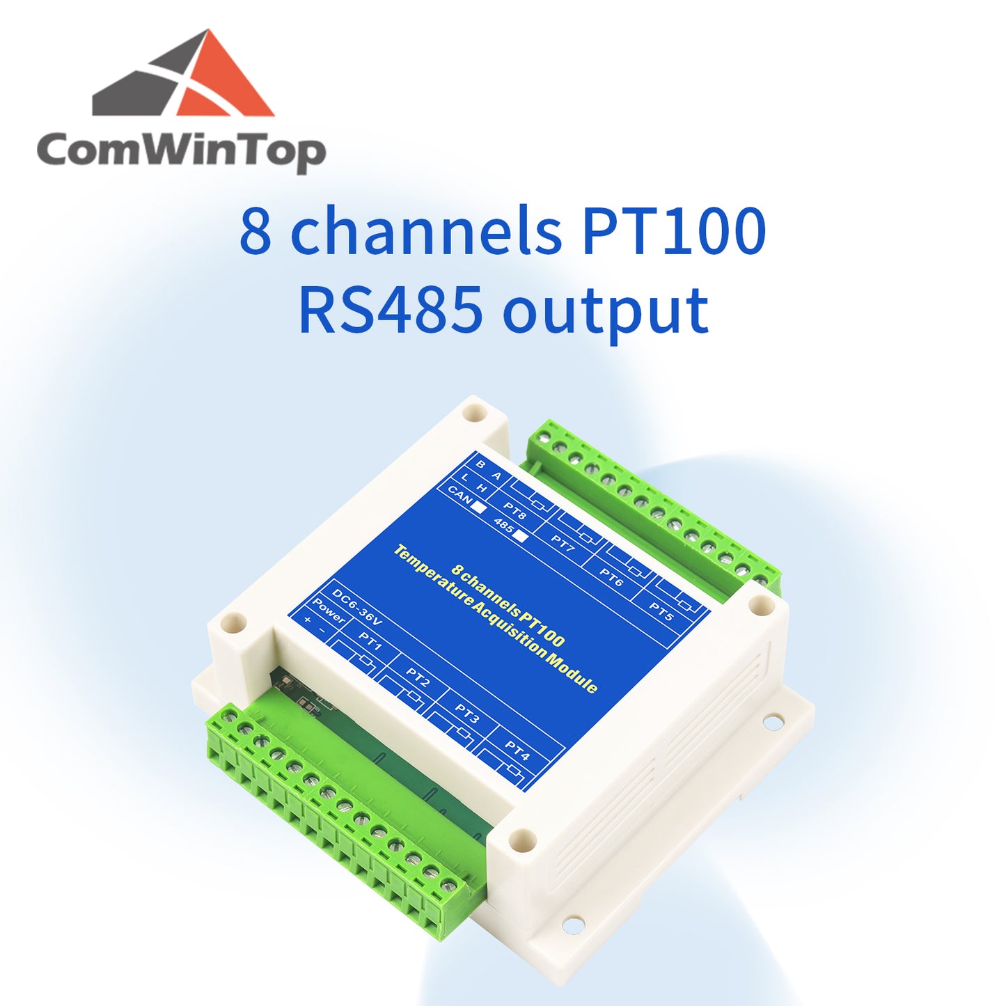 2/4/8/16 channels PT100 K/S/R/B/N/E/J/T type Thermocouple Sensor RS485 Modbus Output Temperature Acquisition Module