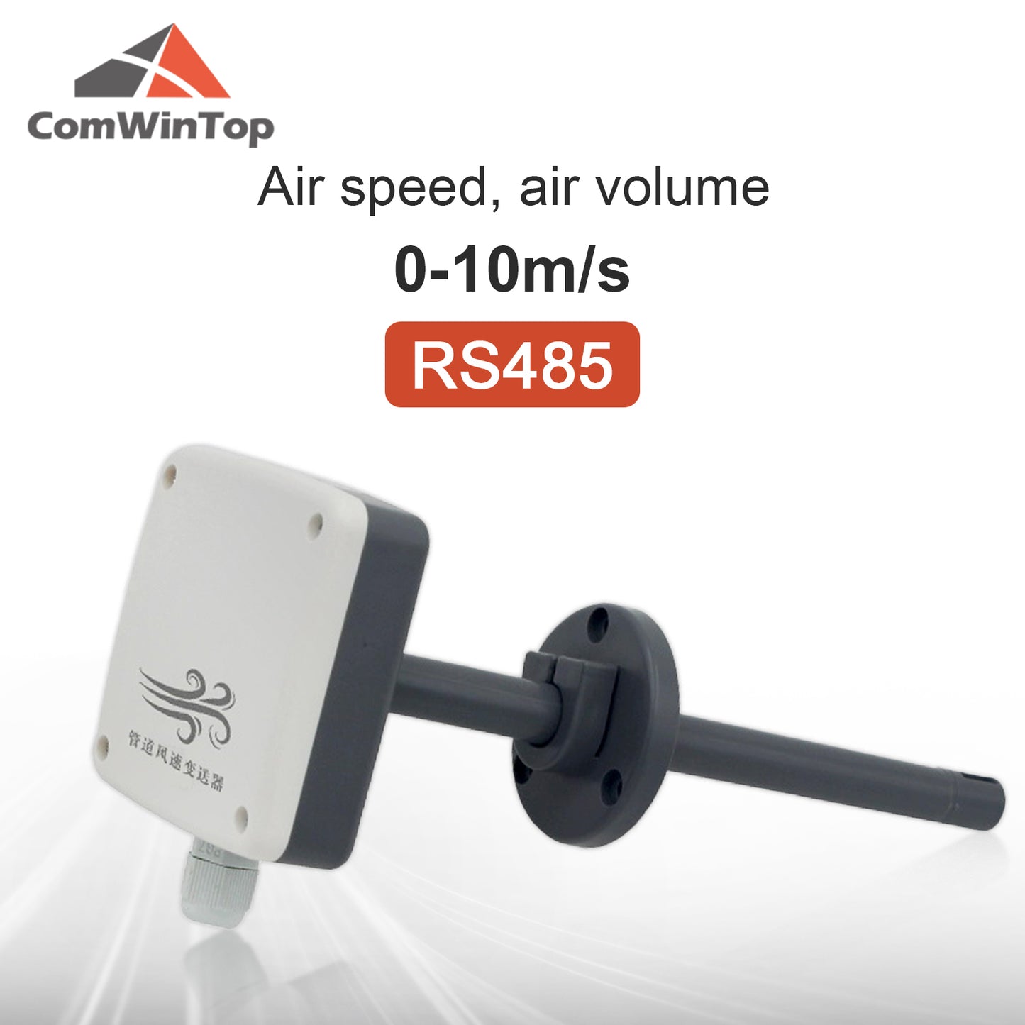 RS485 4-20mA 0-5V 0-10V Pipeline Duct Type Air Volume and Air Speed Sensor Airflow Air Velocity Transmitter