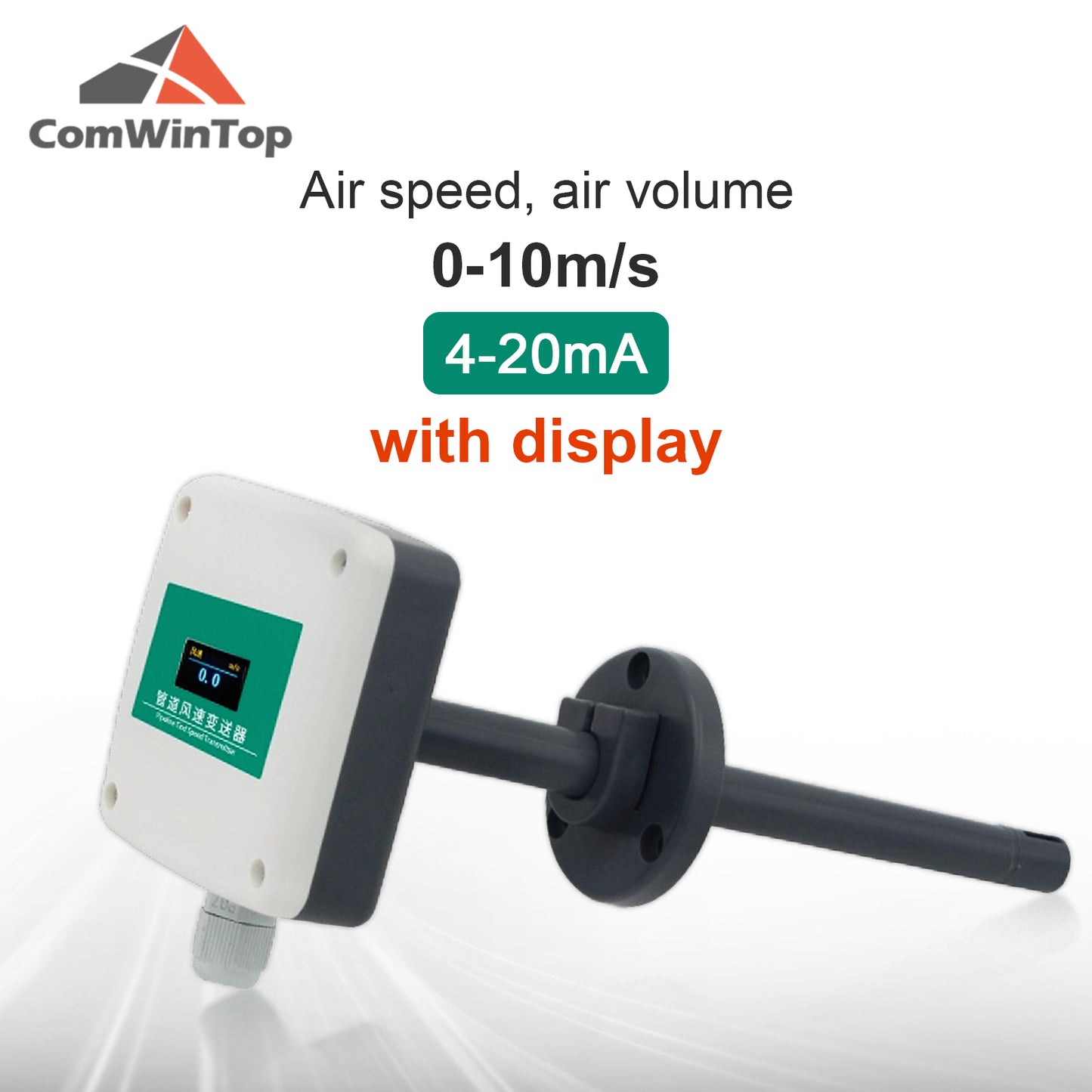 RS485 4-20mA 0-5V 0-10V Pipeline Duct Type Air Volume and Air Speed Sensor Airflow Air Velocity Transmitter