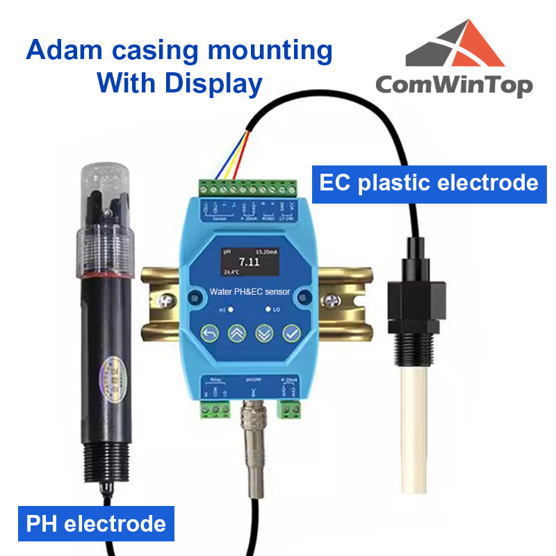 PH EC 2 in 1 Water Quality Detector RS485 Modbus transmitter Industrial Sewage Monitor for Agricultural Aquaculture