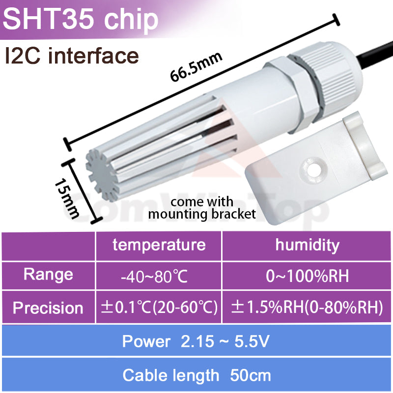 SHT20 SHT30 SHTC3 SHT35 I2C Temperature Humidity Sensor Probe