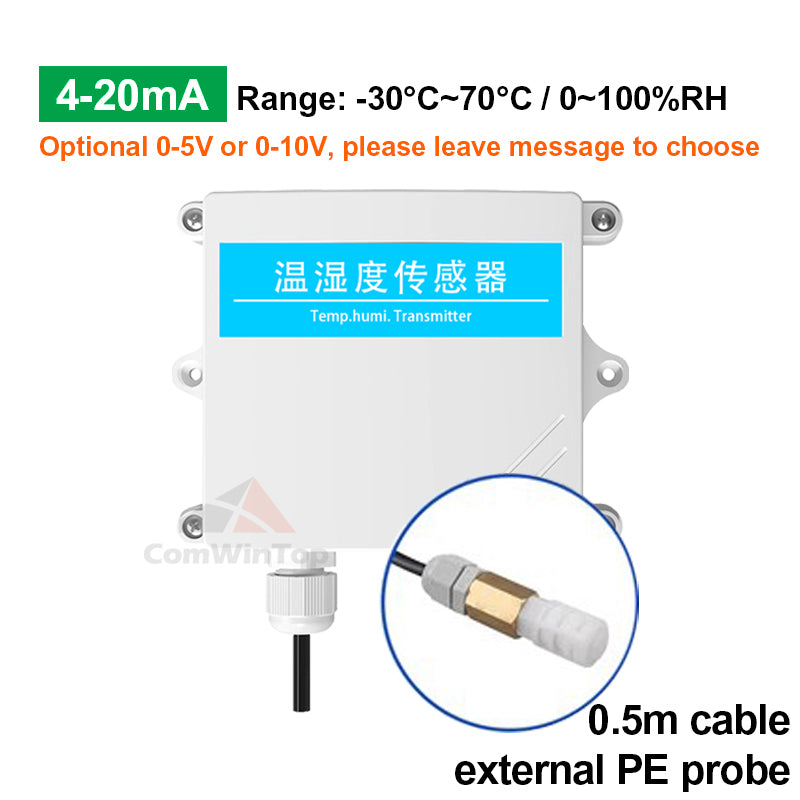 IP65 Protection RS485 Temperature Humidity Transducer Transmitter with LED Display, Support Modbus