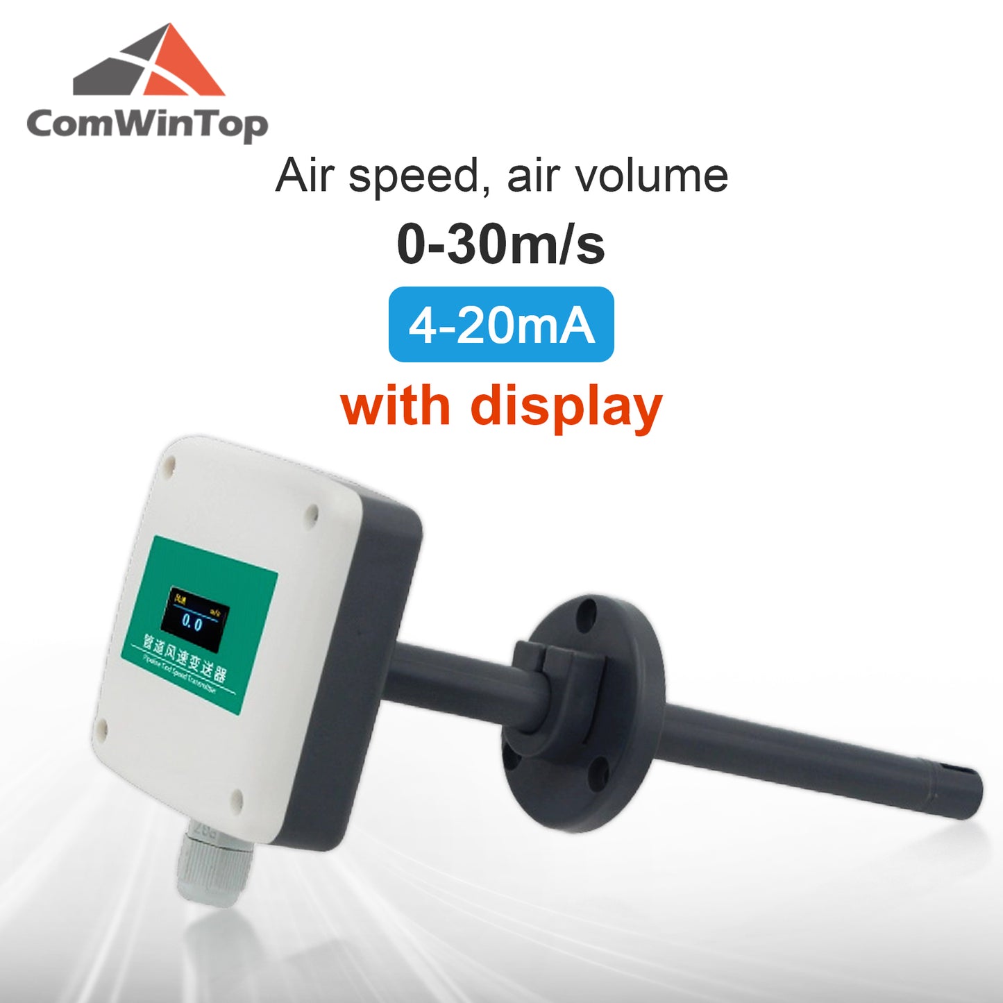 RS485 4-20mA 0-5V 0-10V Pipeline Duct Type Air Volume and Air Speed Sensor Airflow Air Velocity Transmitter