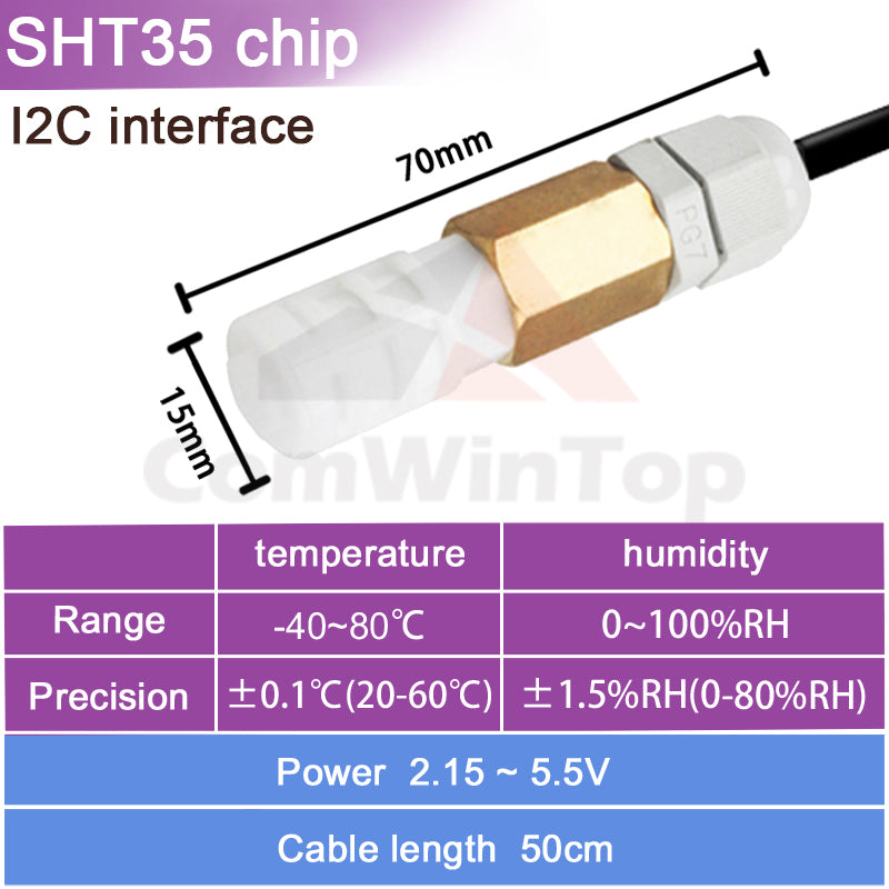 SHT20 SHT30 SHTC3 SHT35 I2C Temperature Humidity Sensor Probe