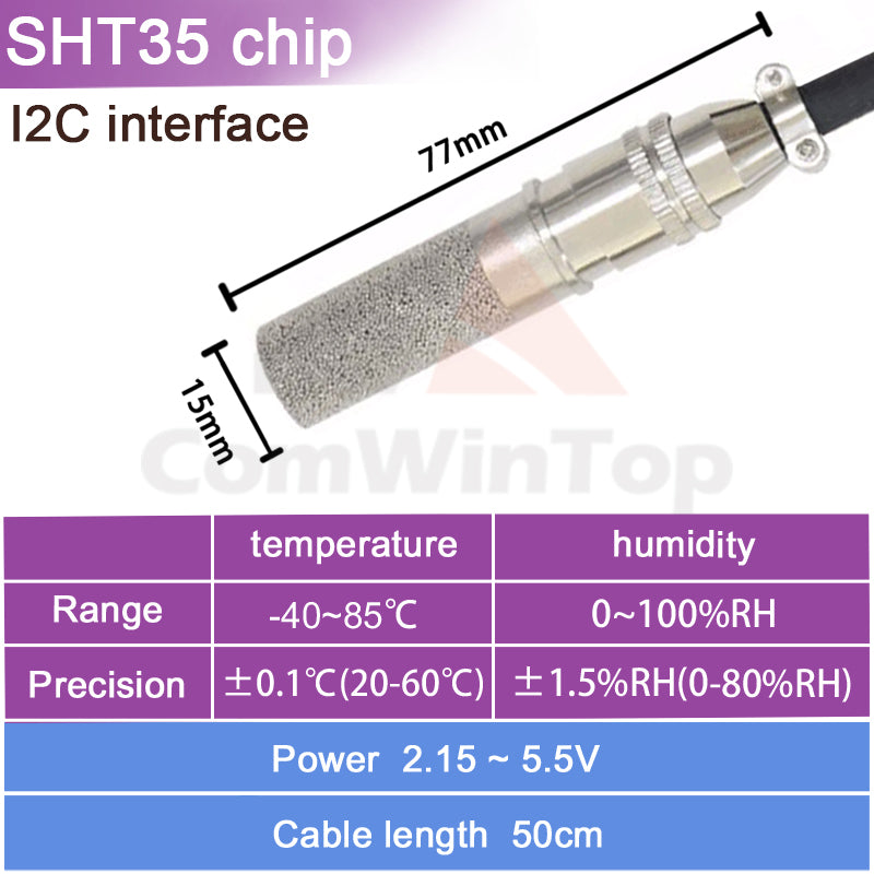 SHT20 SHT30 SHTC3 SHT35 I2C Temperature Humidity Sensor Probe