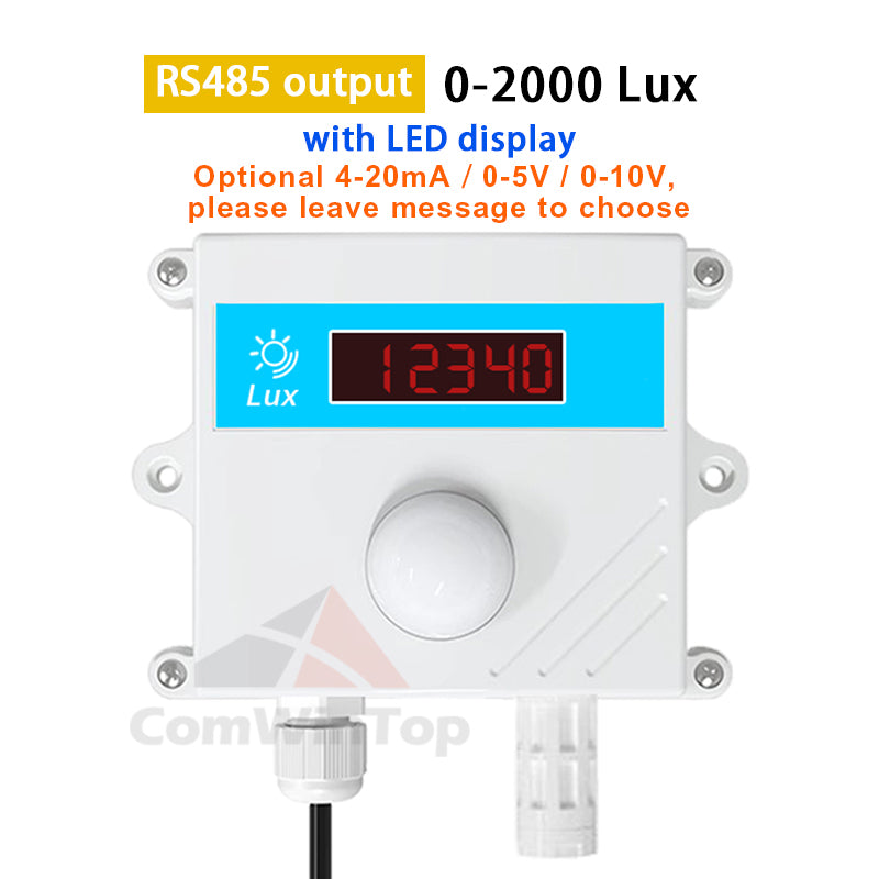 Light sensor 0-10V 0-5V 4-20mA RS485 200000Lux 65535Lux industrial intensity illumination acquisition transmitter