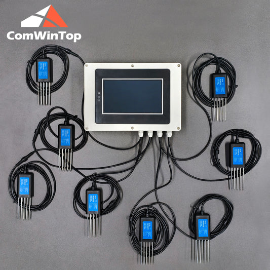 Measure Soil Temperature Moisture EC PH NPK 8-Node Soil Parameter Acquisition System with 7" LCD Touchscreen