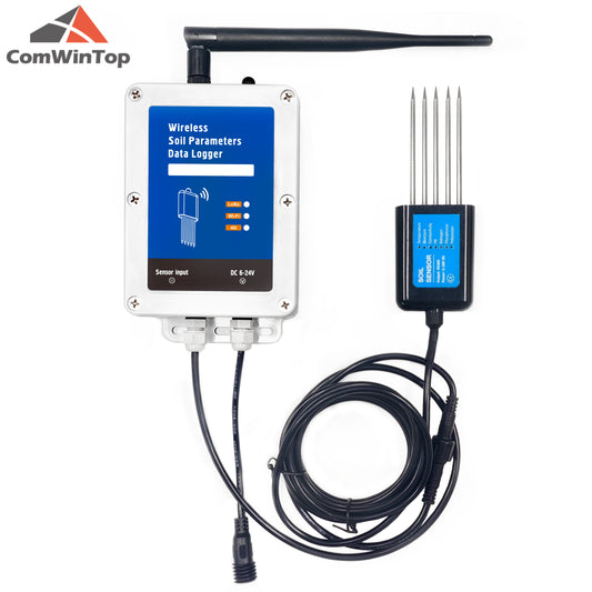 Low Consumption Soil Moisture Temperature Humidity EC PH NPK 7 in 1 Parameters 4G Data Logger Soil tester with built-in battery