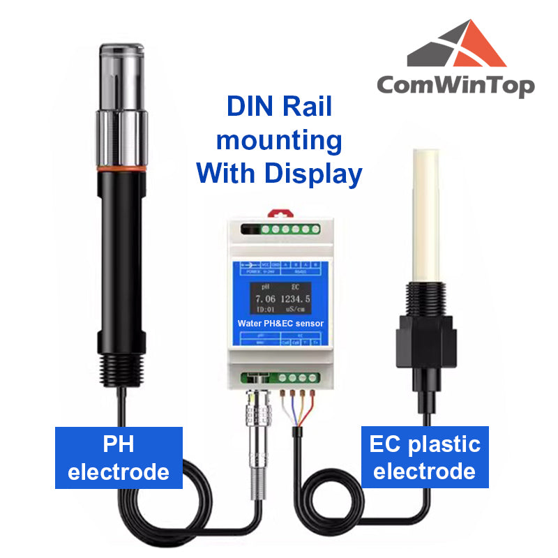 PH EC 2 in 1 Water Quality Detector RS485 Modbus transmitter Industrial Sewage Monitor for Agricultural Aquaculture
