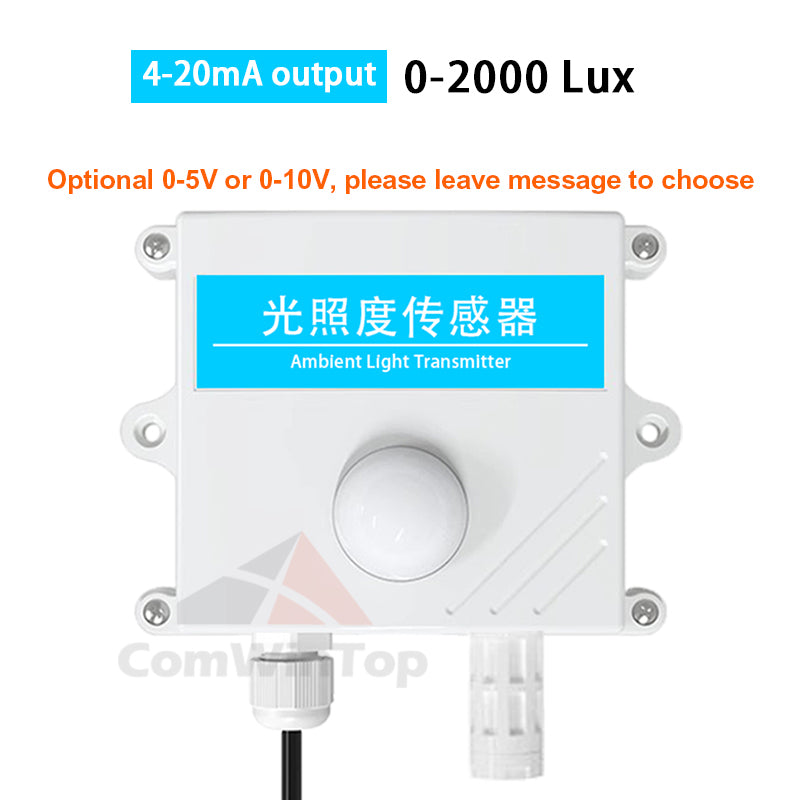 Light sensor 0-10V 0-5V 4-20mA RS485 200000Lux 65535Lux industrial intensity illumination acquisition transmitter
