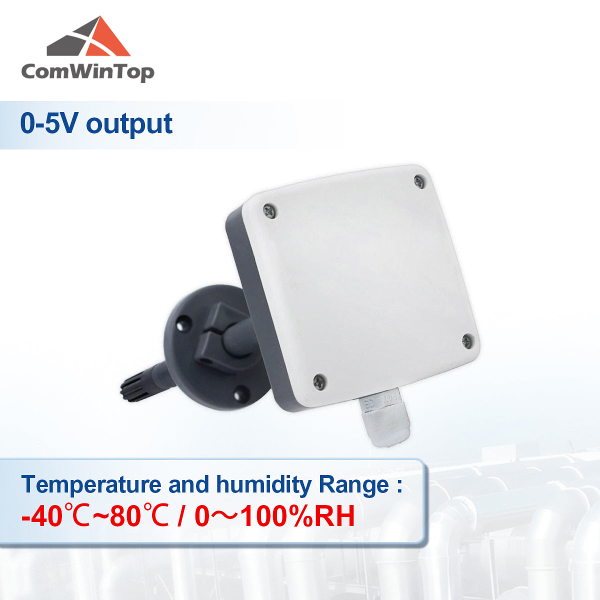 Pipeline Air Duct Type Temperature and Humidity Transmitter with RS485 4-20mA 0-5V 0-10V Output
