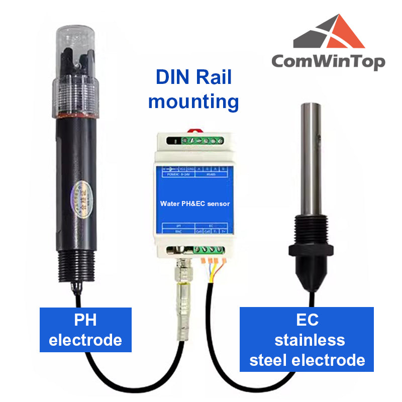 PH EC 2 in 1 Water Quality Detector RS485 Modbus transmitter Industrial Sewage Monitor for Agricultural Aquaculture