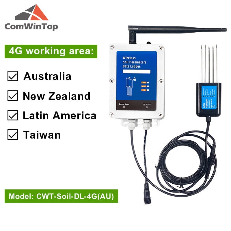 Low Consumption Soil Moisture Temperature Humidity EC PH NPK 7 in 1 Parameters 4G Data Logger Soil tester with built-in battery