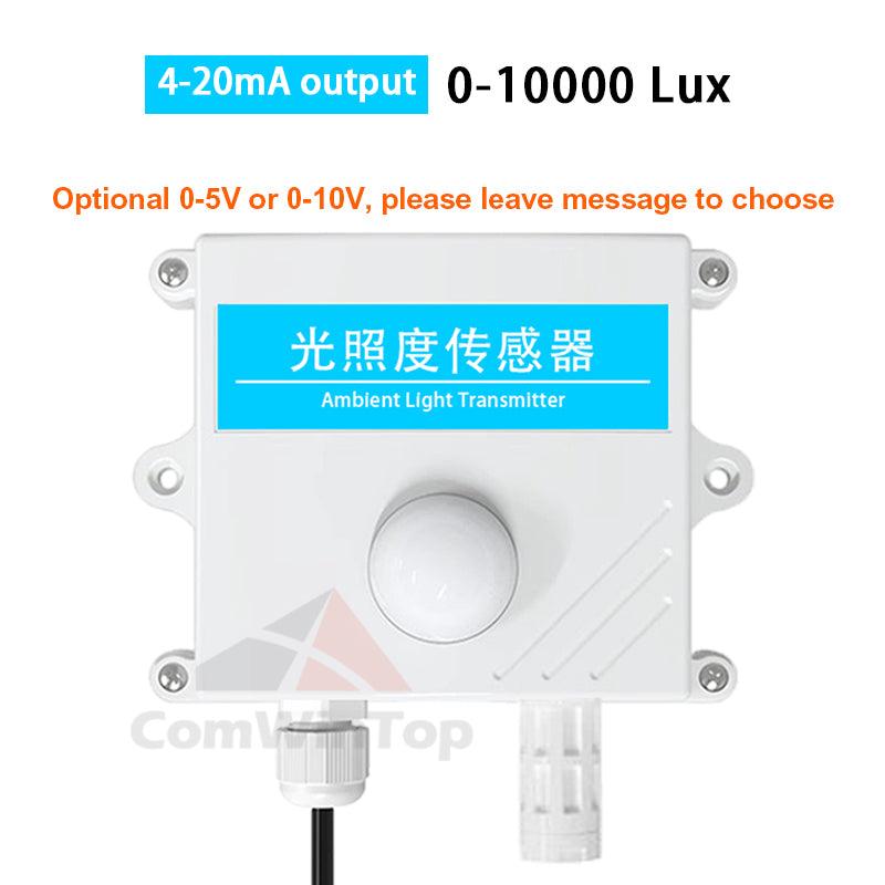 Light sensor 0-10V 0-5V 4-20mA RS485 200000Lux 65535Lux industrial intensity illumination acquisition transmitter
