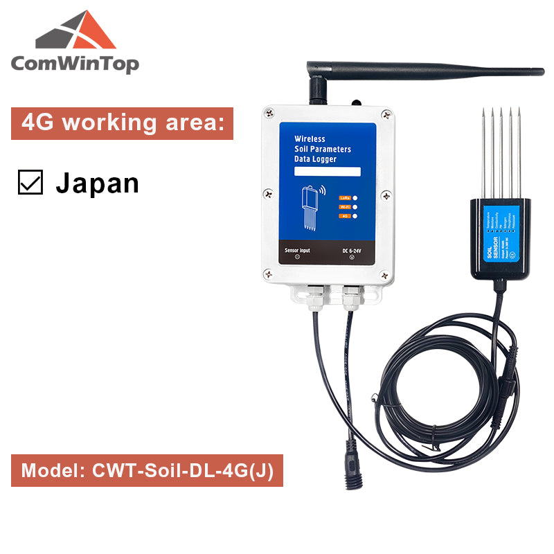 Low Consumption Soil Moisture Temperature Humidity EC PH NPK 7 in 1 Parameters 4G Data Logger Soil tester with built-in battery