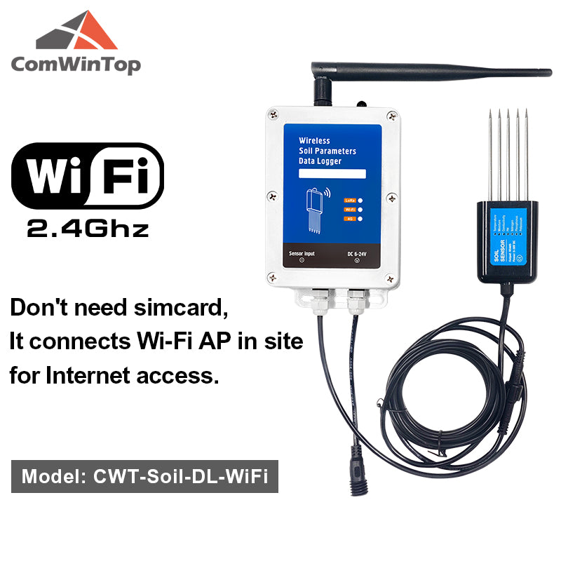 Low Consumption Soil Moisture Temperature Humidity EC PH NPK 7 in 1 Parameters 4G Data Logger Soil tester with built-in battery