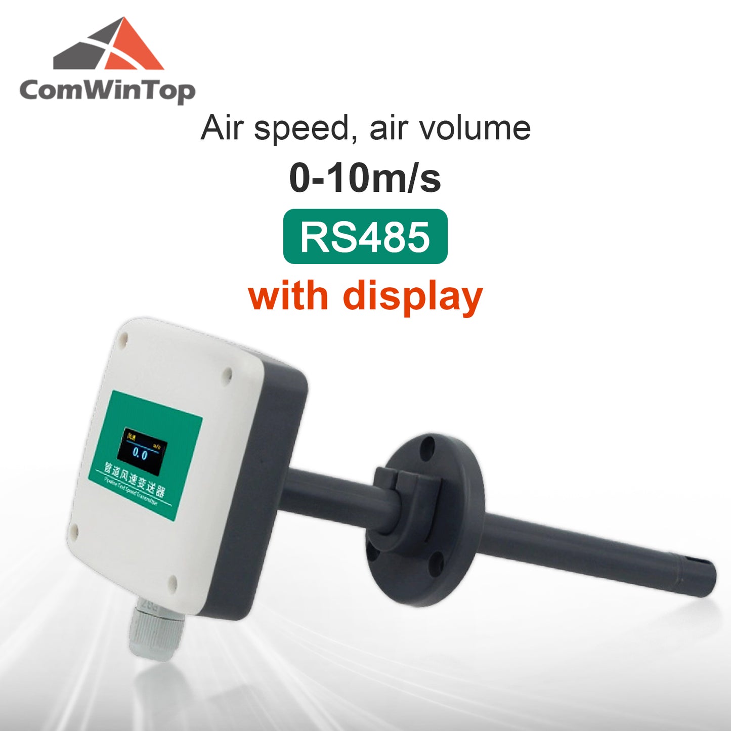 RS485 4-20mA 0-5V 0-10V Pipeline Duct Type Air Volume and Air Speed Sensor Airflow Air Velocity Transmitter