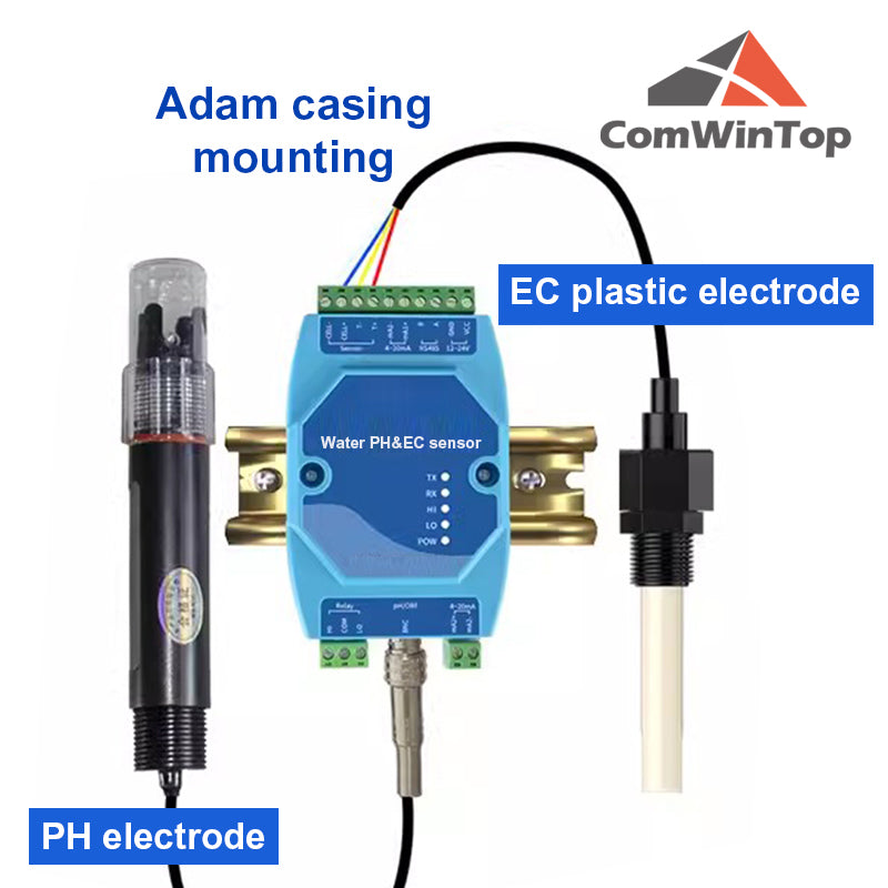 PH EC 2 in 1 Water Quality Detector RS485 Modbus transmitter Industrial Sewage Monitor for Agricultural Aquaculture