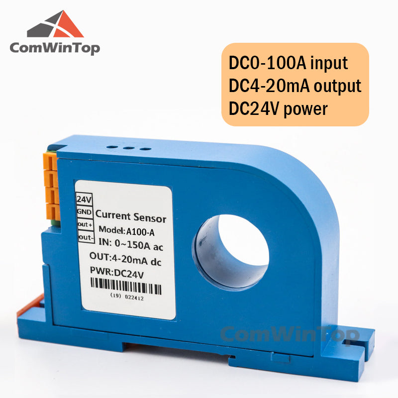 DC 0-200A Input 4-20mA/RS485 output Din type Current Transmitter closed loop Perforated DC ampere signal transducer current
