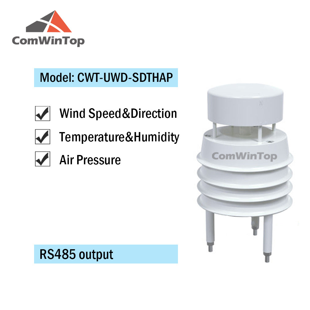 RS485 Ultrasonic Wind Speed and Direction Sensor Temperature Humidity Noise PM2.5 Pressure Light Rainfall Small Weather Station