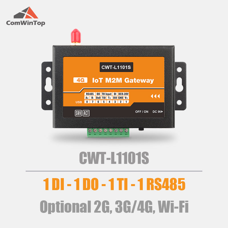 CWT-L1101S 1Di 1Do 1Ti RS485 Modbus Gprs 3G 4G Wifi Rtu Modem Iot Gateway