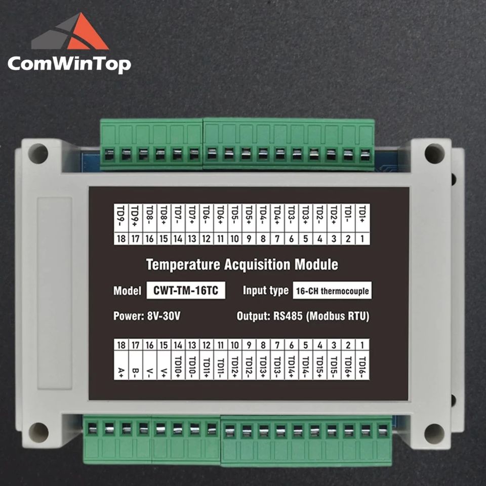 16 channels K-type thermocouple Rs485 Modbus Output Temperature Acquisition Module