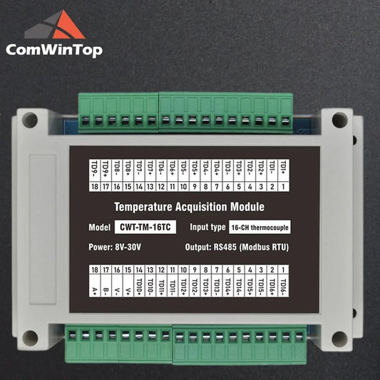 16 channels K-type thermocouple Rs485 Modbus Output Temperature Acquisition Module