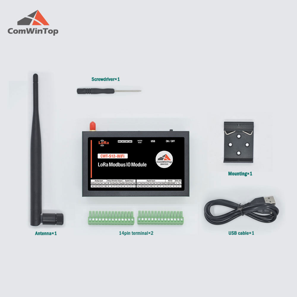 CWT-S12-wifi 12Di+4Do+4Ai Wifi Modbus Tcp IO Module, Remote Data Acquisition Rtu For Scada