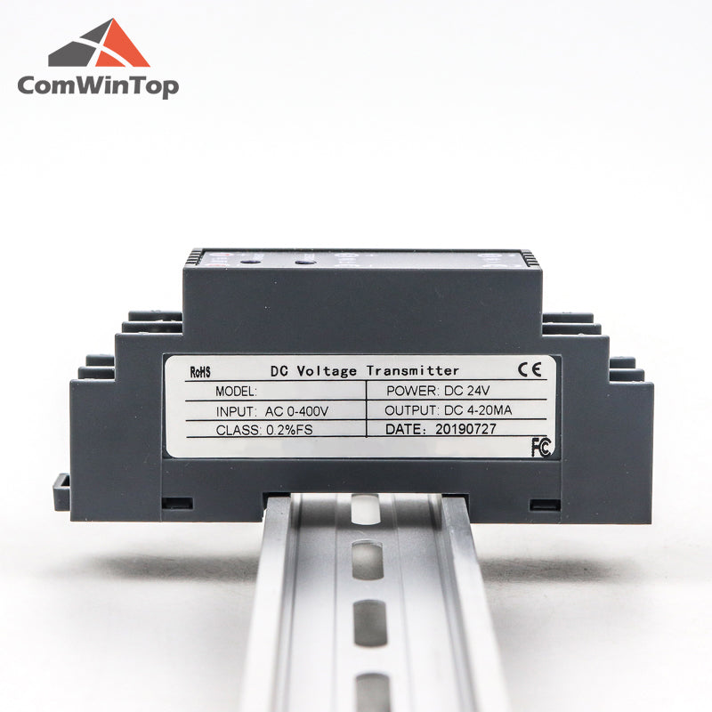 DC 0-1000V Input 4-20mA/RS485 Output Din Type Voltage Transmitter DC Voltage Signal Transducer Voltage Sensor