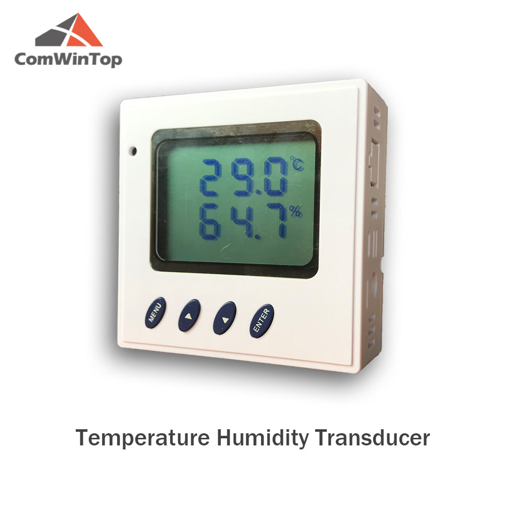 RS485 Modbus 4-20mA 0-5V Output Temperature Humidity Sensor Transmitter Transducer with LCD Display, 86mm Wall Mounting