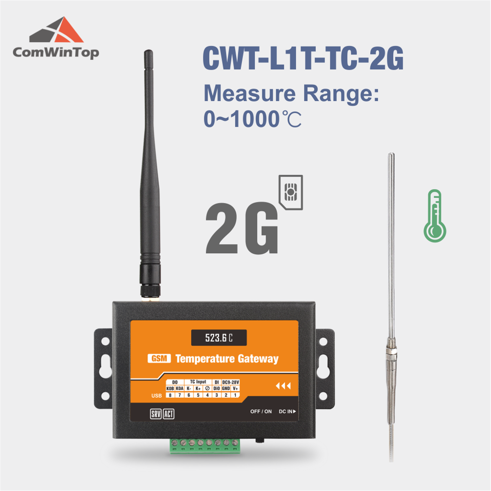 CWT-L1T-TC Wireless Gsm 3g 4g Wifi Type-K Thermocouple Temperature Sensor Alarm Transmitter