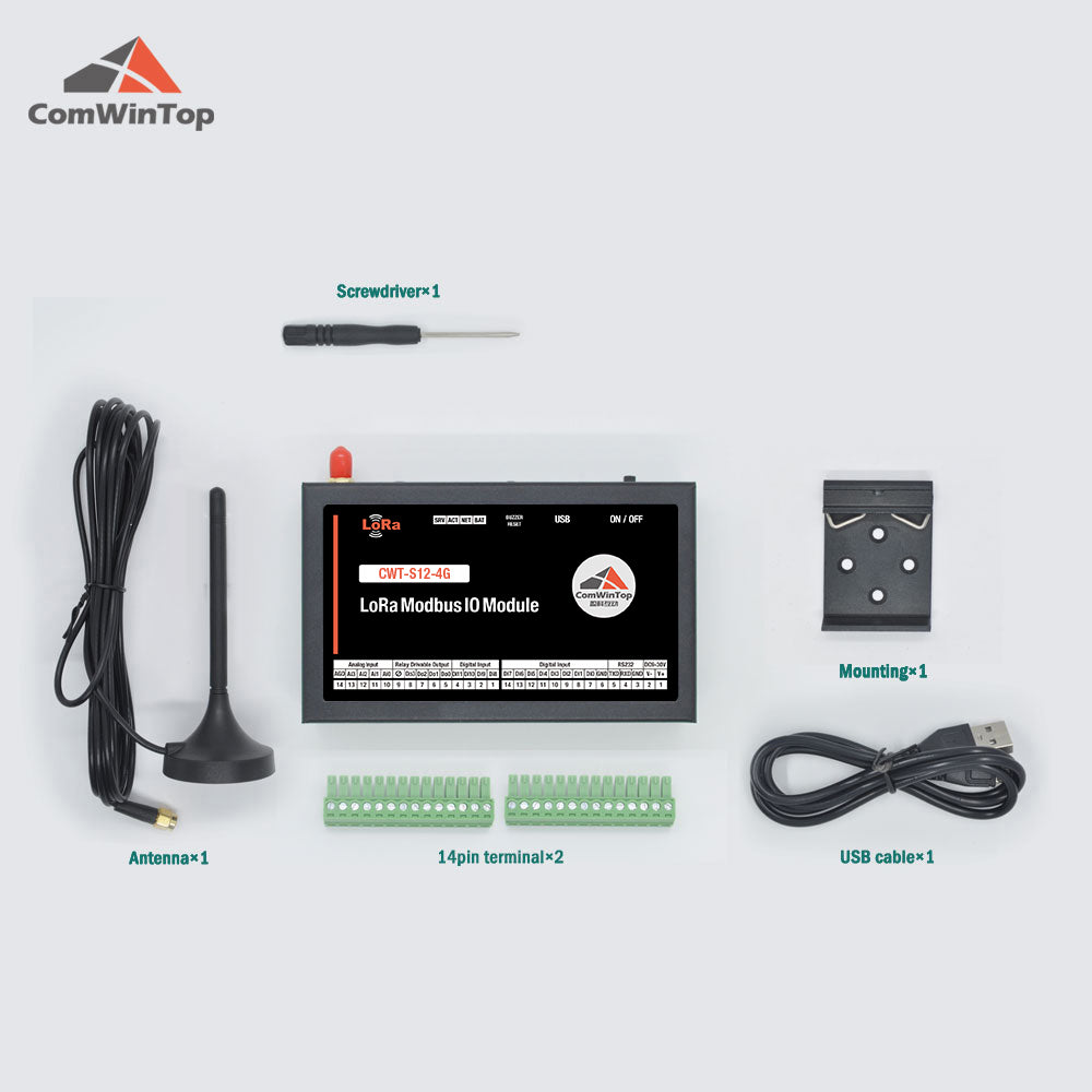 CWT-S12-4G wifi 12Di+4Do+4Ai 4g Modbus Tcp IO Module, Remote Data Acquisition Rtu For Scada