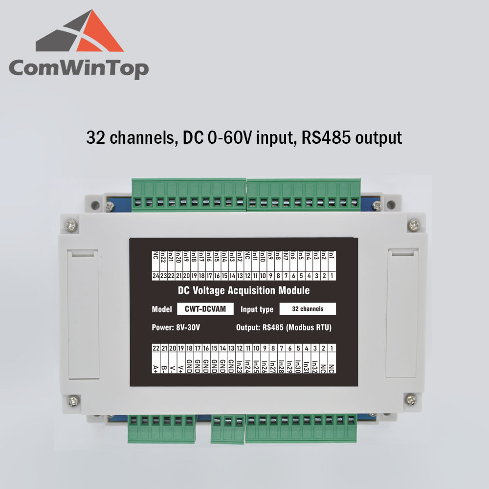 32-channel RS485 Modbus DC Voltage Acquisition Module