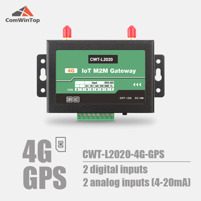CWT-L2020S 2Di 2Ai RS485 Modbus Gprs 3G 4G Wifi Rtu Modem Iot Gateway