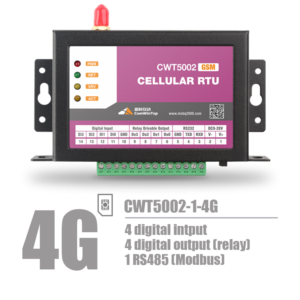 CWT5002-1 4DI 4DO Rs485 Modbus Rtu Gsm Gprs 4g Wi-Fi Modem IoT Gateway