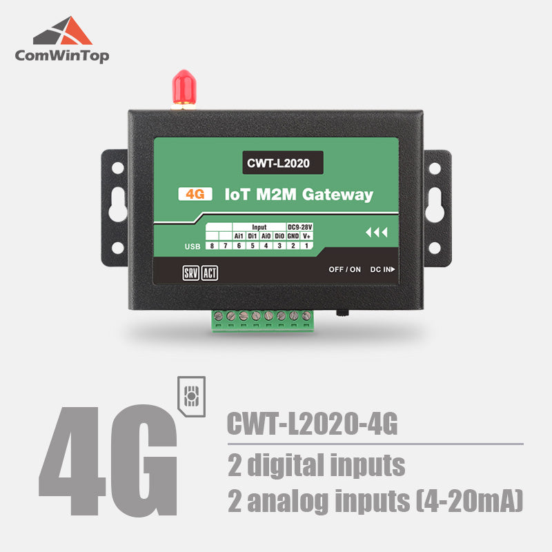 CWT-L2020S 2Di 2Ai RS485 Modbus Gprs 3G 4G Wifi Rtu Modem Iot Gateway
