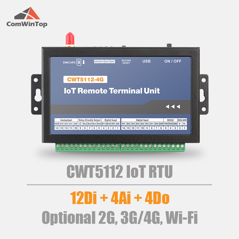 CWT5112 12DI 4AI 4DO Industrial Gsm Gprs 4g Wi-Fi Remote Data Acquisition Module Rtu Modem