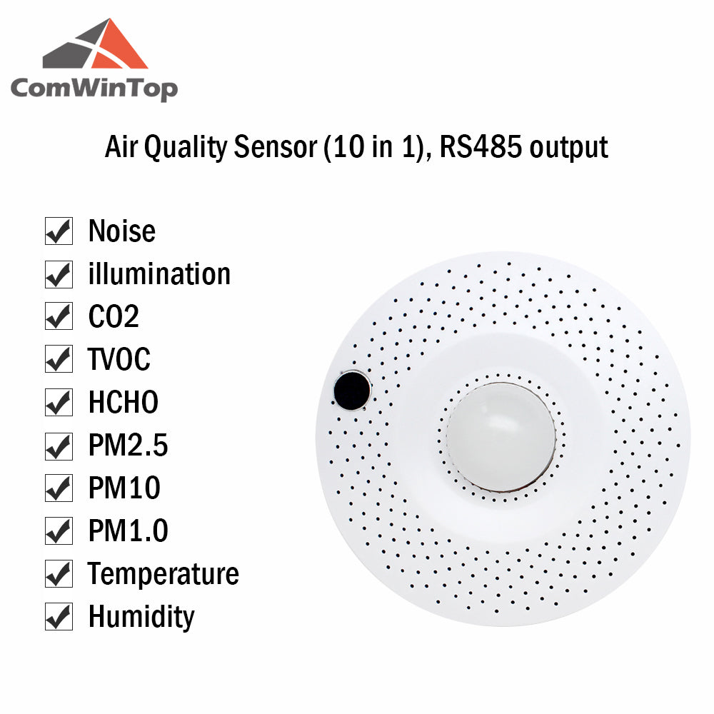 All in one RS485 Modbus Noise Temperature Humidity Illumination TVOC PM2.5 PM10 CO2 Air Quality Sensor