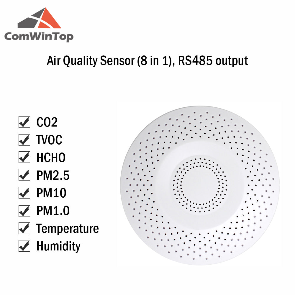 All in one RS485 Modbus Noise Temperature Humidity Illumination TVOC PM2.5 PM10 CO2 Air Quality Sensor