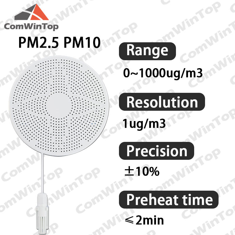 RS485 Modbus Temperature Humidity Pressure Light TVOC PM2.5 PM10 CO2 HCHO O3 O2 H2S CH4 CO NO2 SO2 H2 NH3 Air Quality Sensor