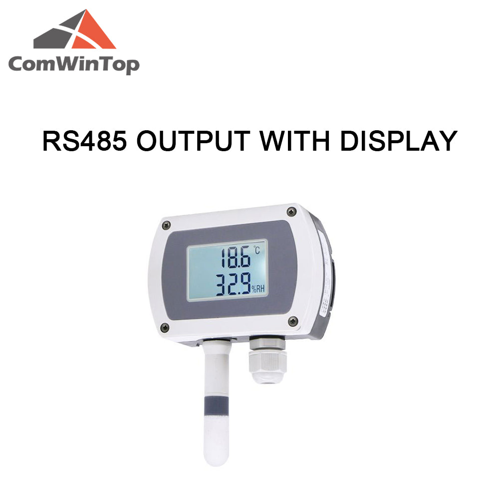 RS485 wall-mounted temperature and humidity transmitter 4-20mA temperature and humidity sensor with display track installation