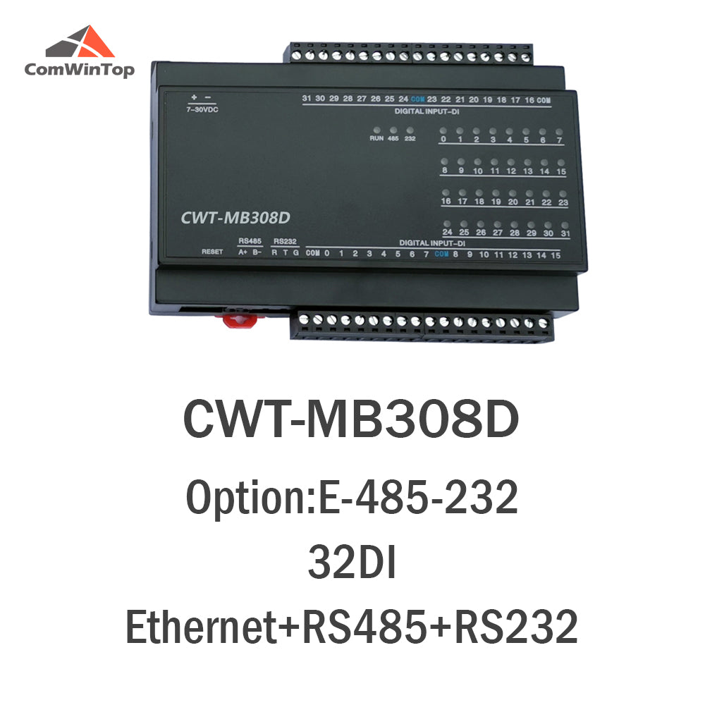 CWT-MB308D 32DI 32-Channel Digital Input RS485 Modbus Rtu Acquisition Io Module with 2500V Lightning protection