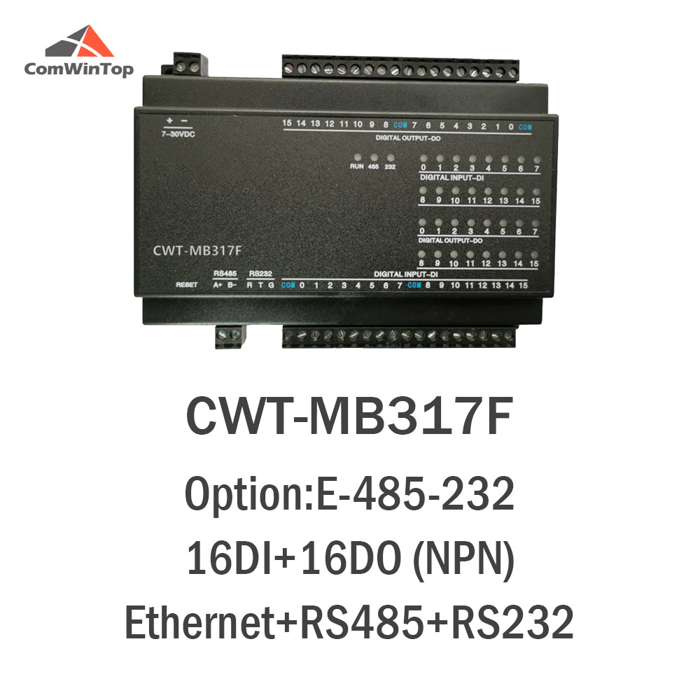 CWT-MB317F 16DI+16DO(NPN) RS485 RS232 Ethernet Modbus Rtu Tcp Io Acquisition Module