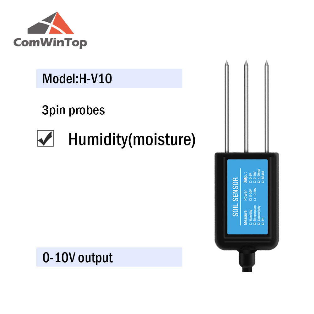 RS485 4-20mA Soil Temperature Humidity Moisture Conductivity EC PH Sensor