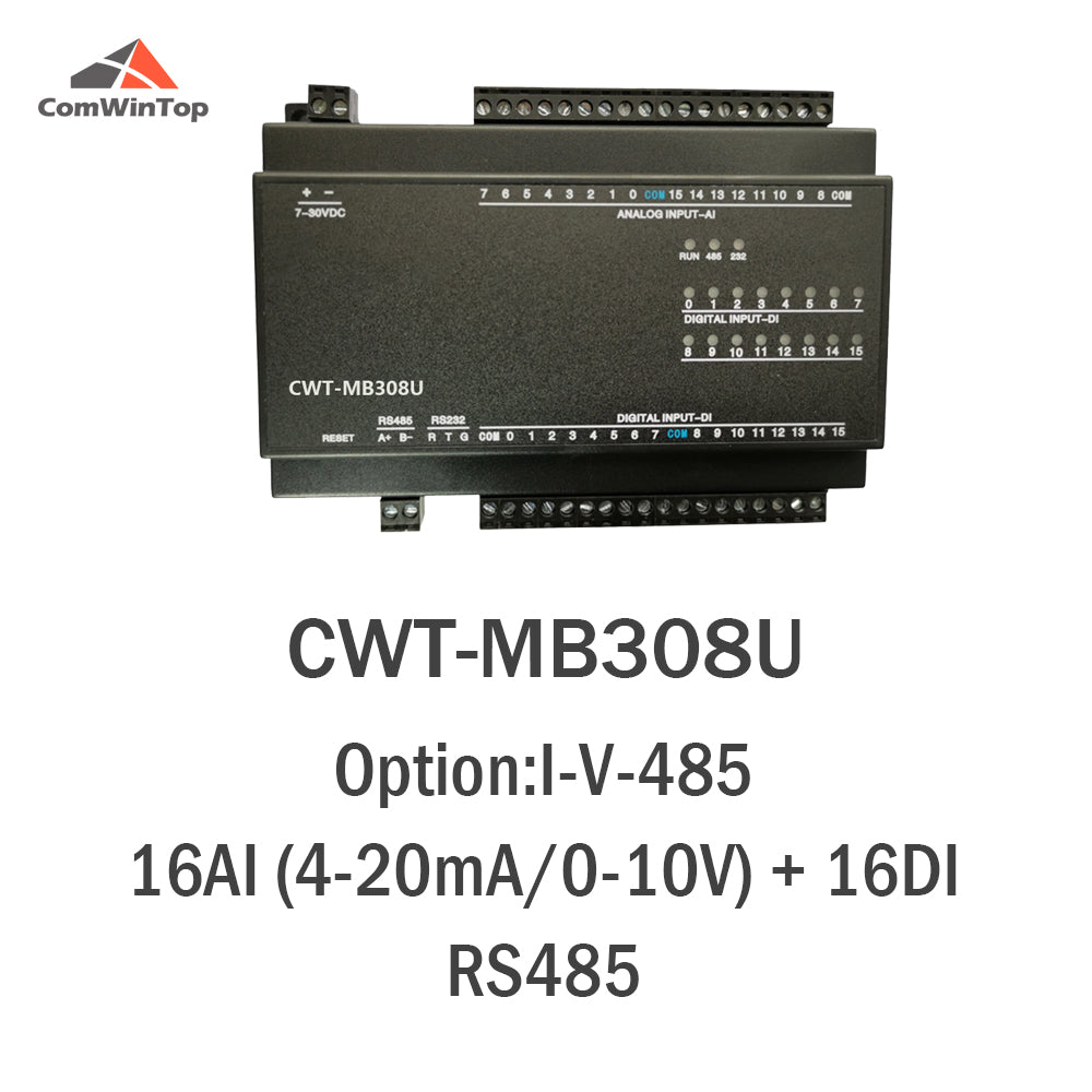 CWT-MB308U 16AI+16DI RS485 RS232 Ethernet Modbus Rtu Tcp Io Acquisition Module