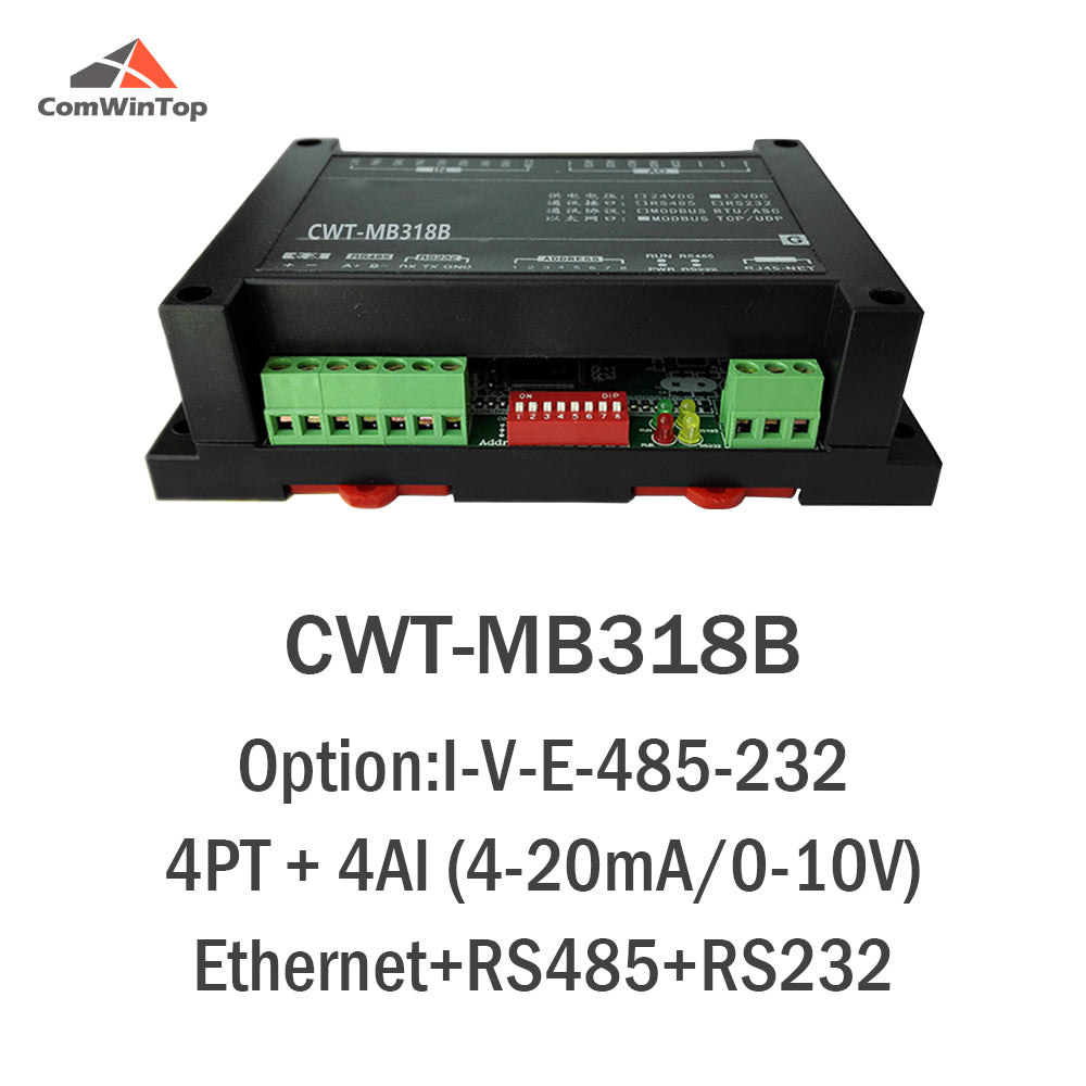 CWT-MB318B 4PT+4AI 4-Channel PT100 Temperature RS485 Modbus Acquisition Module