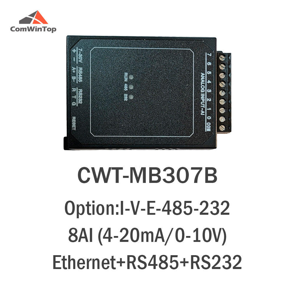 CWT-MB307B 8AI 4-20mA/0-5V/0-10V Analog Input to RS485 RS232 Ethernet Modbus Rtu Tcp Io Acquisition Module