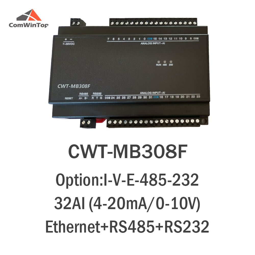 CWT-MB308F 32AI 4-20mA/0-5V/0-10V Analog Input Ethernet Modbus Io Module