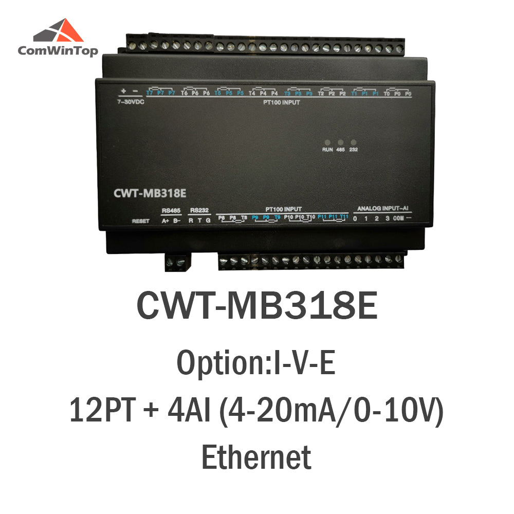 CWT-MB318E 12PT+4AI RS485 RS232 Ethernet Modbus Rtu Tcp Io Acquisition Module