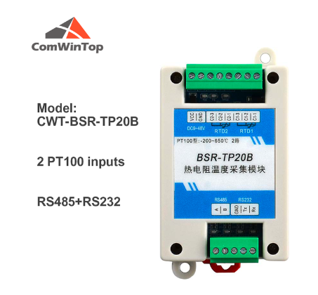 CWT-BSR Series Di / Do / 0-20mA / 0-10V / Pt100 / termocouple to RS485 Modbus Rtu IO Module